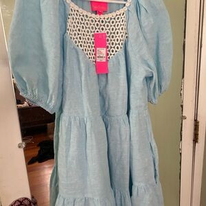 Lilly Pulitzer Sky Blue Dress with Crochet Detail